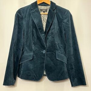 Talbots Blazer Velvet Dark Green Velour size‎ 6 Whimsigoth Career Artsy